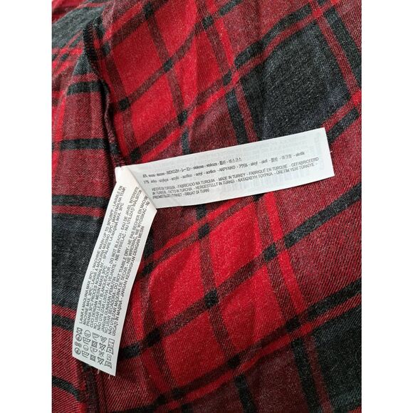 Zara womens medium shirt dress red plaid baloon sleeve peasant boho beach flowy - Picture 5 of 6